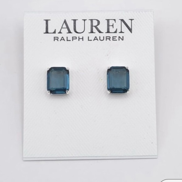 Lauren Ralph Lauren Jewelry - Lauren Ralph Lauren Silver Tone & Deep Blue Square Stud Earrings - NWT **